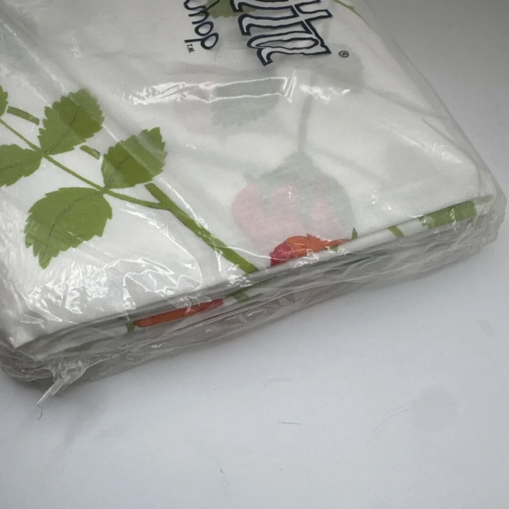 Wamsutta Christian Dior Rose QUEEN Flat Sheet Vtg 70s Floral‎ Print USA Percale